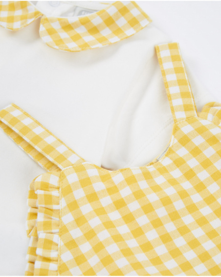 Conjunto de recién nacido de punto y estampado vichy