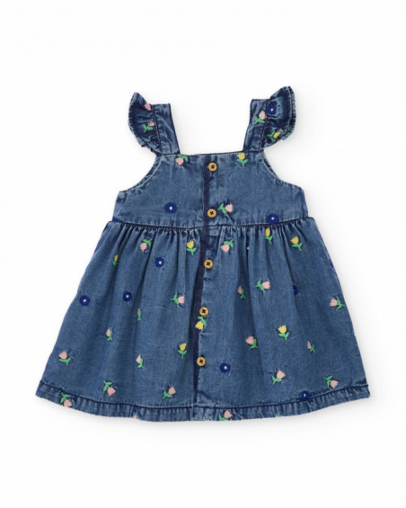 Vestido de recién nacido de plana en denim