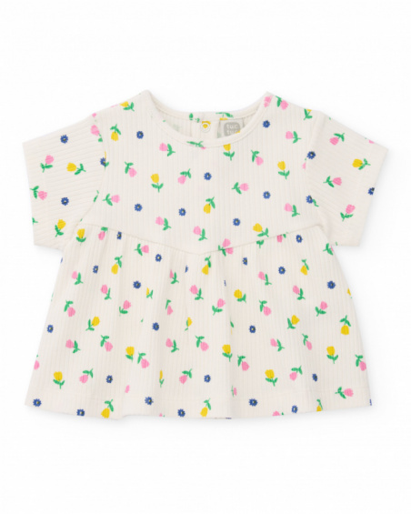 Conjunto de recién nacido de punto y diseño floral