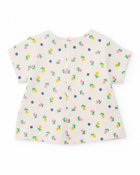 Conjunto de recién nacido de punto y diseño floral