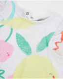 Pelele de recién nacido de punto y estampado frutas