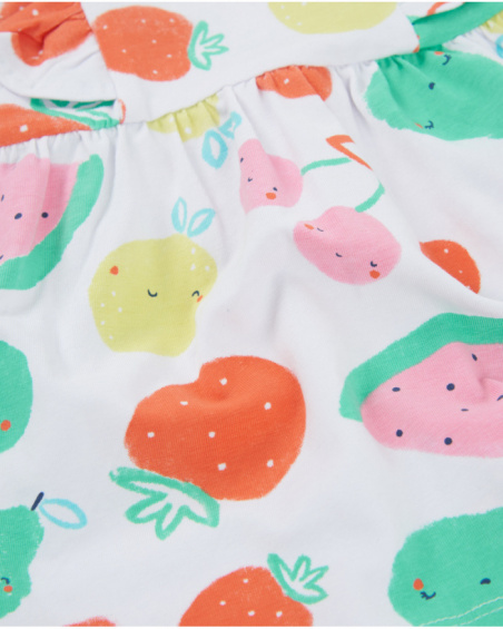 Vestido de recién nacido de punto y diseño de frutas