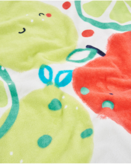 Toalla poncho de recién nacido de punto y detalles en relieve