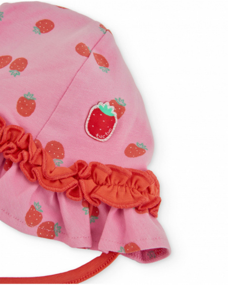 Gorro de recién nacido de punto y volante fruncido