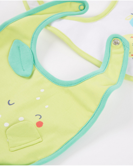 Pack de baberos de recién nacido de punto y estampado de frutas