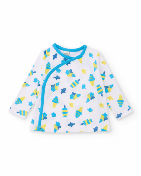 Conjunto de recién nacido de punto y estampado peces