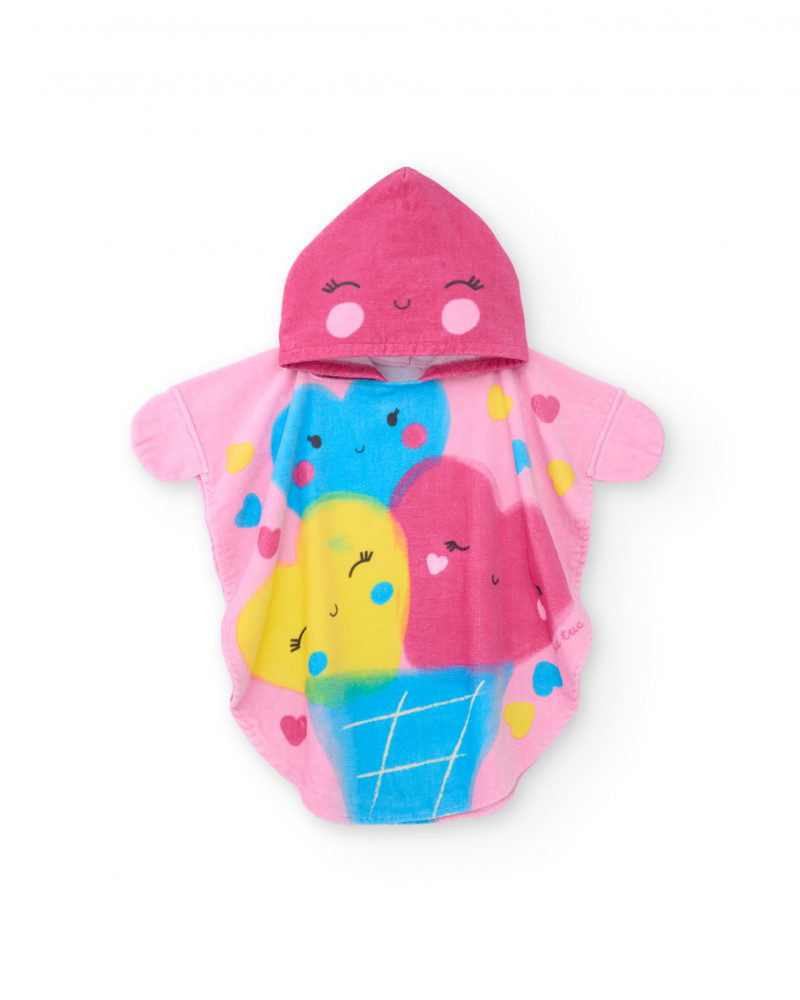 Toalla poncho de recién nacido de punto con capucha