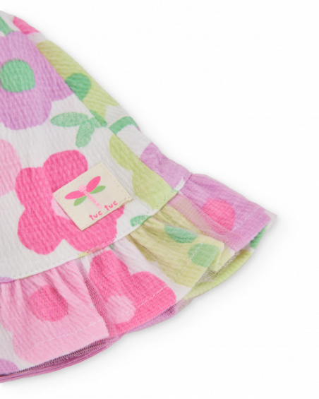 Gorro de recién nacido de punto y estampado floral