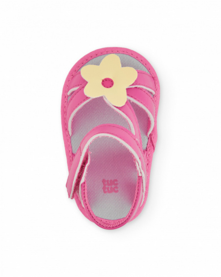 Sandalias de recién nacido de plana con cierre de velcro