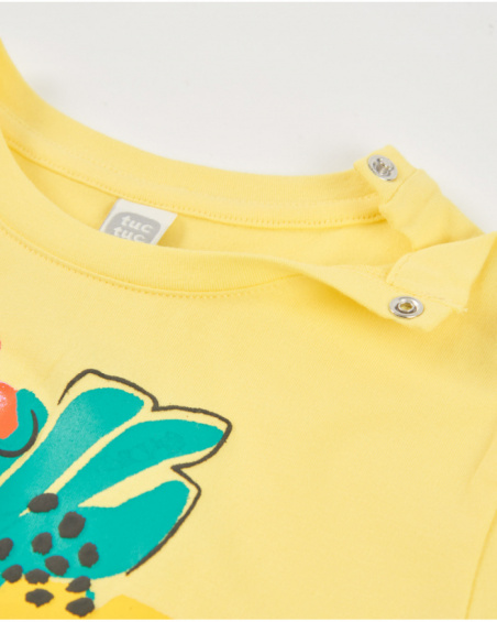 Camiseta de niña de punto y nudo decorativo