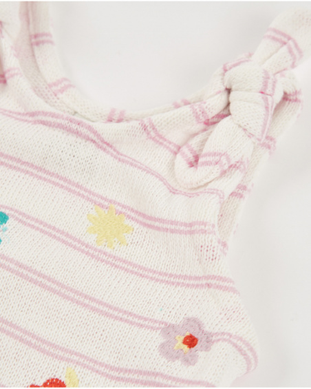 Camiseta de niña de tricot y detalles bordados