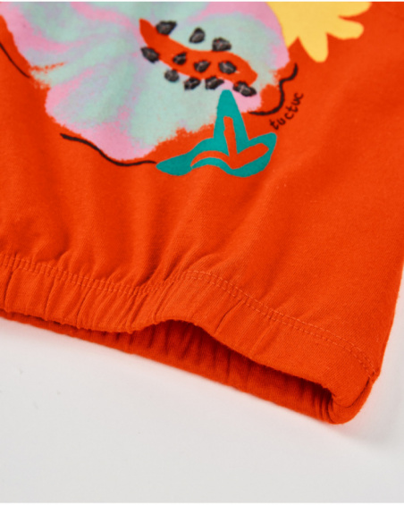 Camiseta de niña de punto y bajo engomado