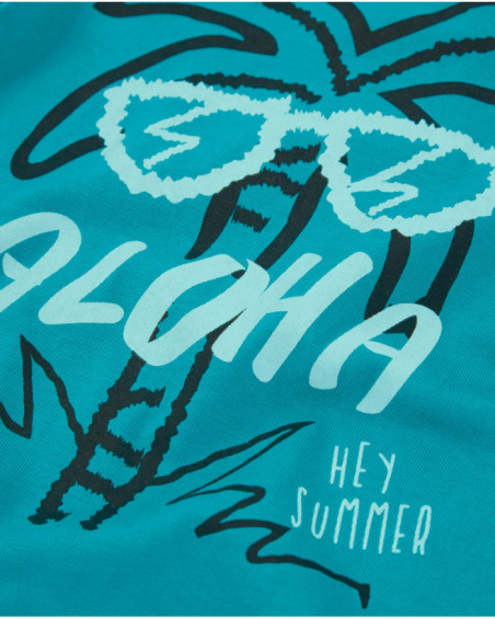Camiseta de niño de punto y estampado palmeras