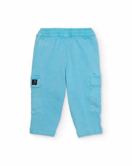 Pantalones de niño de plana con cintura elástica y cordón