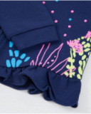 Sudadera de niña de punto y bajo con volante