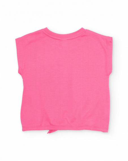 Camiseta de niña de punto con nudo en el bajo