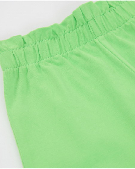 Short de niña de punto y cintura elástica fruncida