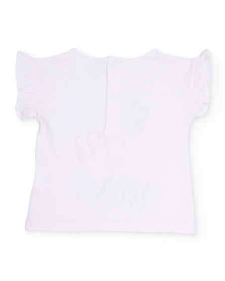 Camiseta de niña de punto y detalles oceánicos