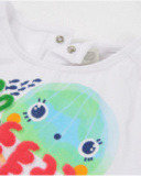 Camiseta de niña de punto y detalles oceánicos