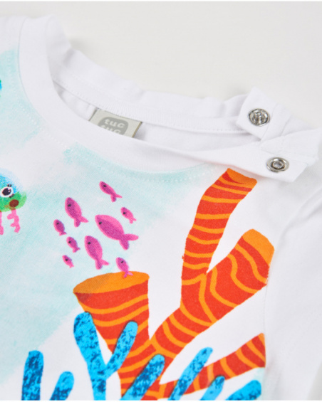 Camiseta de niña de punto con gran estampado