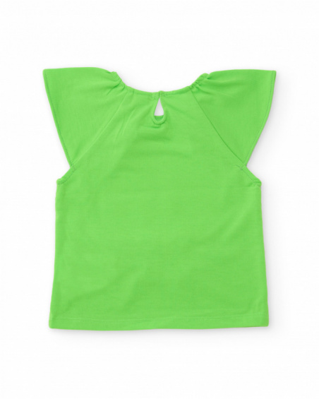 Camiseta de niña de punto con tiras fruncidas