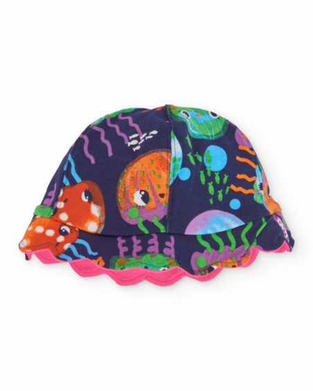 Gorro de niña de punto y diseño reversible