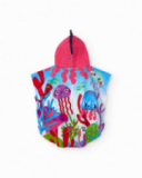 Toalla poncho de niña de punto con capucha