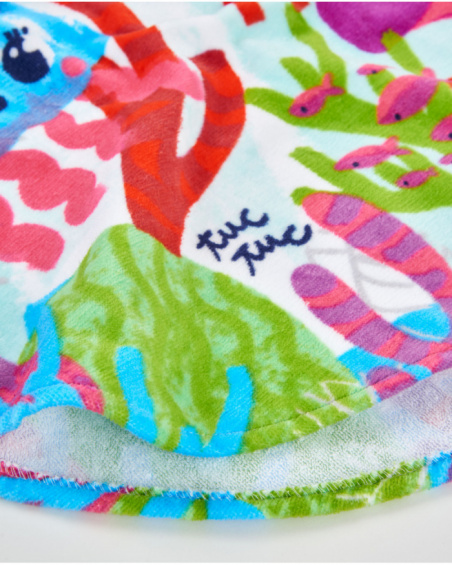 Toalla poncho de niña de punto con capucha