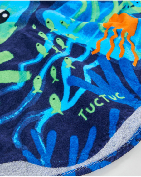 Toalla poncho de niño de punto con detalles bordados