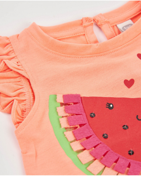 Camiseta de niña de punto y detalles brillantes