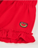 Short de niña de punto y volante en el bajo