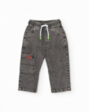 Pantalones de niño de plana y denim efecto lavado