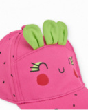 Gorra de niña de plana con hojitas en relieve