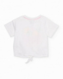 Camiseta de niña de punto con nudo frontal