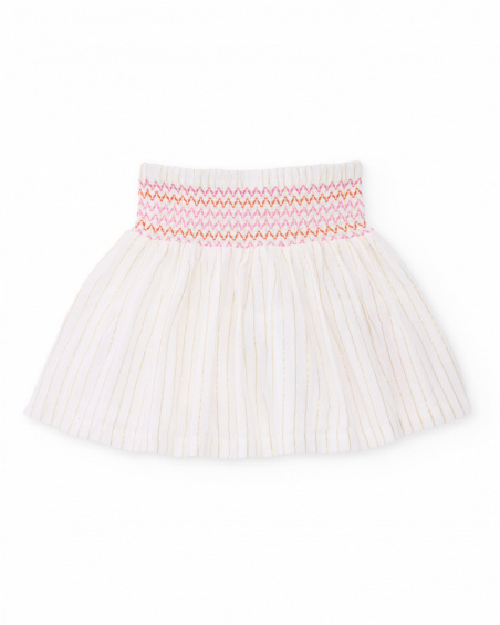 Falda de niña de plana con bordado decorativo