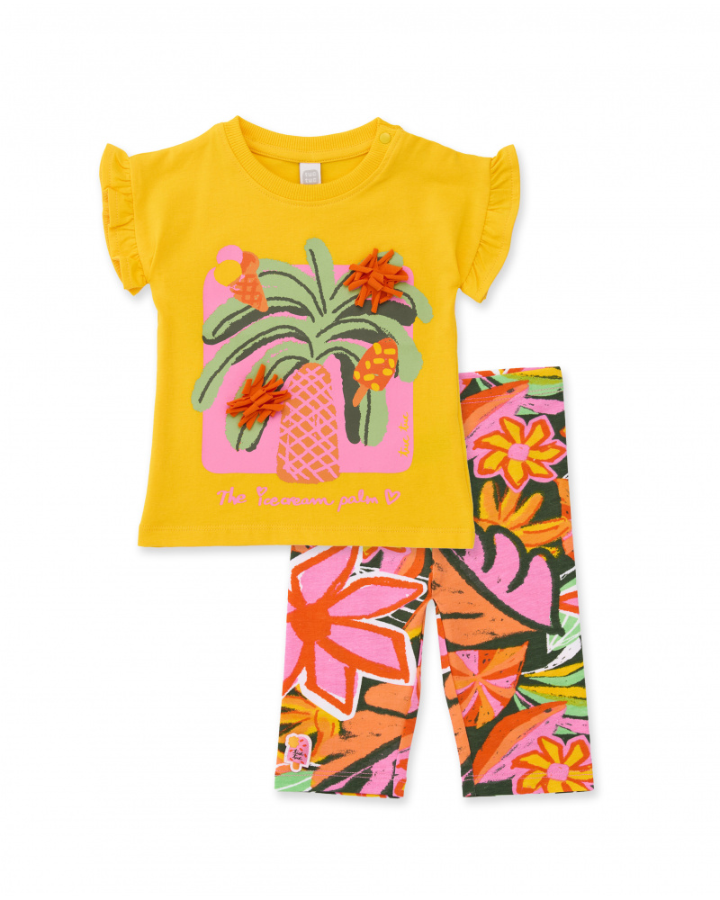 Conjunto de niña de punto con detalles en relieve