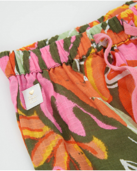 Pantalones de niña de plana y tejido ligero