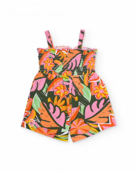 Mono de niña de punto con cuerpo fruncido