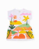 Vestido de niña de punto con cintura fruncida