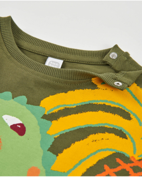 Camiseta de niño de punto con cierre en hombro