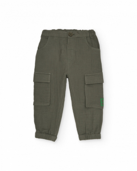 Pantalones de niño de plana con bolsillos cargo