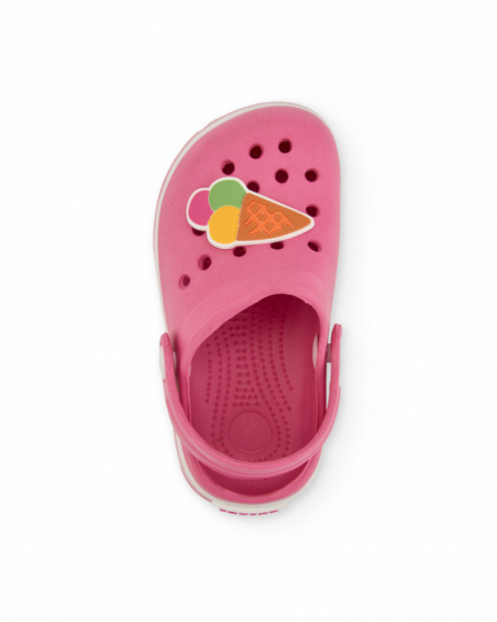 Zuecos de niña de plana con adorno de helado