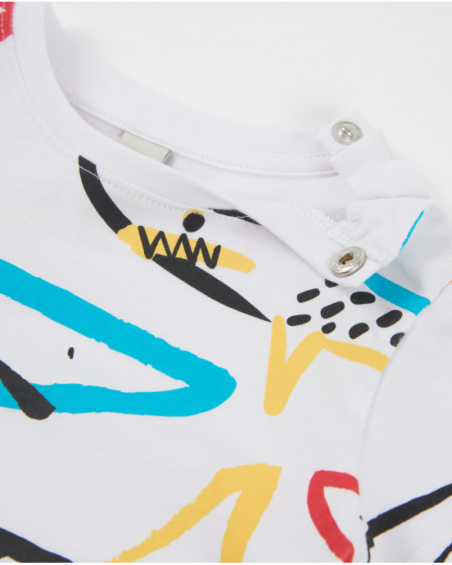 Camiseta de niño de punto y gráficos de tiburones