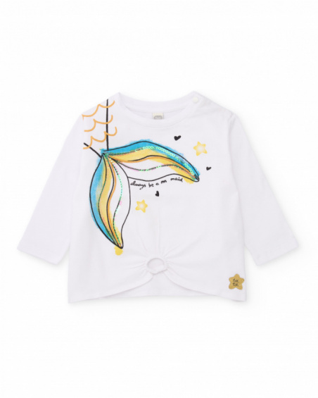 Camiseta de niña de punto con detalles brillantes