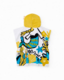 Toalla poncho de niña de punto y diseño sirena