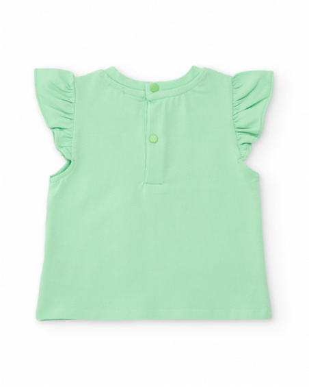 Camiseta de niña de punto con volantes en mangas