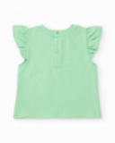 Camiseta de niña de punto con volantes en mangas