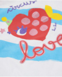 Camiseta de niña de punto con pez en forma de corazón