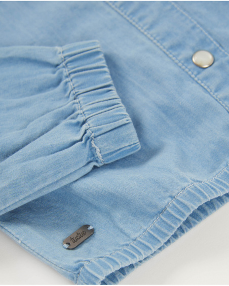 Camisa de niña de plana y denim ligero
