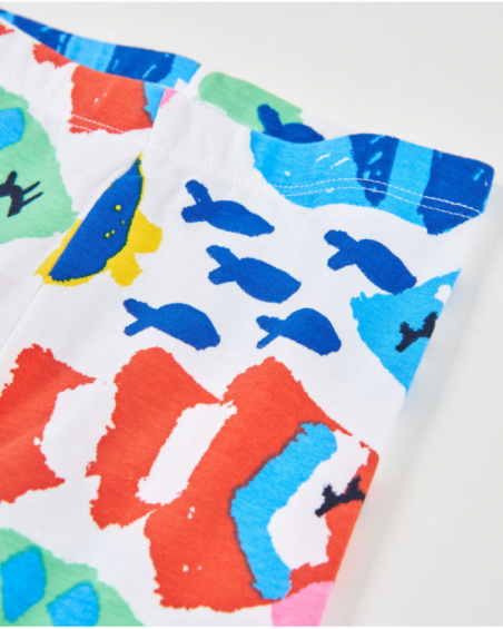 Leggings de niña de punto y estampado marino